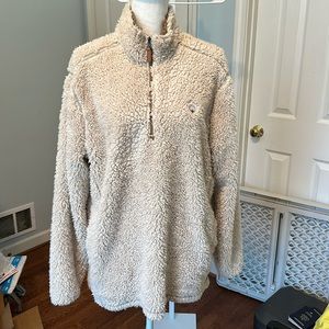 Southern Shirt Company Cream Sherpa Half Zip - Color is Oyster